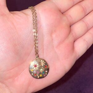 Colorful Floral Gold Necklace